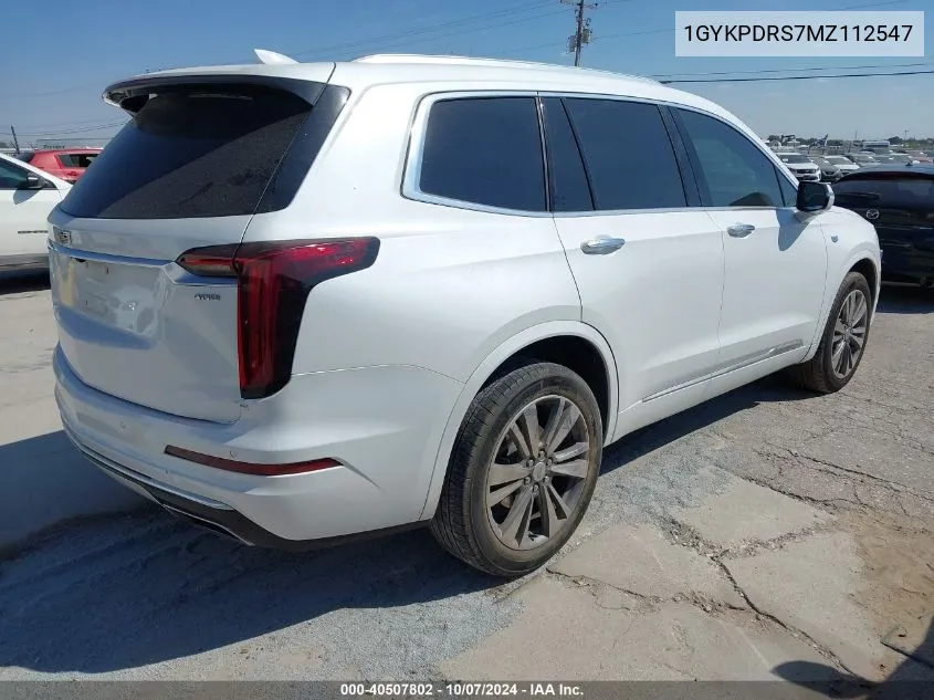 2021 Cadillac Xt6 Awd Premium Luxury VIN: 1GYKPDRS7MZ112547 Lot: 40507802