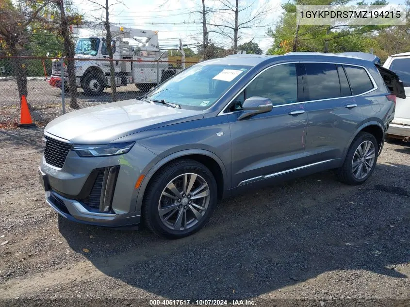 2021 Cadillac Xt6 Premium Luxury VIN: 1GYKPDRS7MZ194215 Lot: 40517517