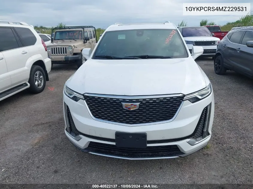 2021 Cadillac Xt6 Premium Luxury VIN: 1GYKPCRS4MZ229531 Lot: 40522137