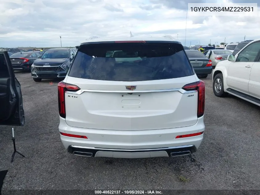 2021 Cadillac Xt6 Premium Luxury VIN: 1GYKPCRS4MZ229531 Lot: 40522137