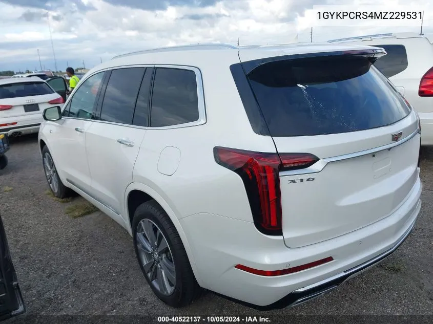 2021 Cadillac Xt6 Premium Luxury VIN: 1GYKPCRS4MZ229531 Lot: 40522137