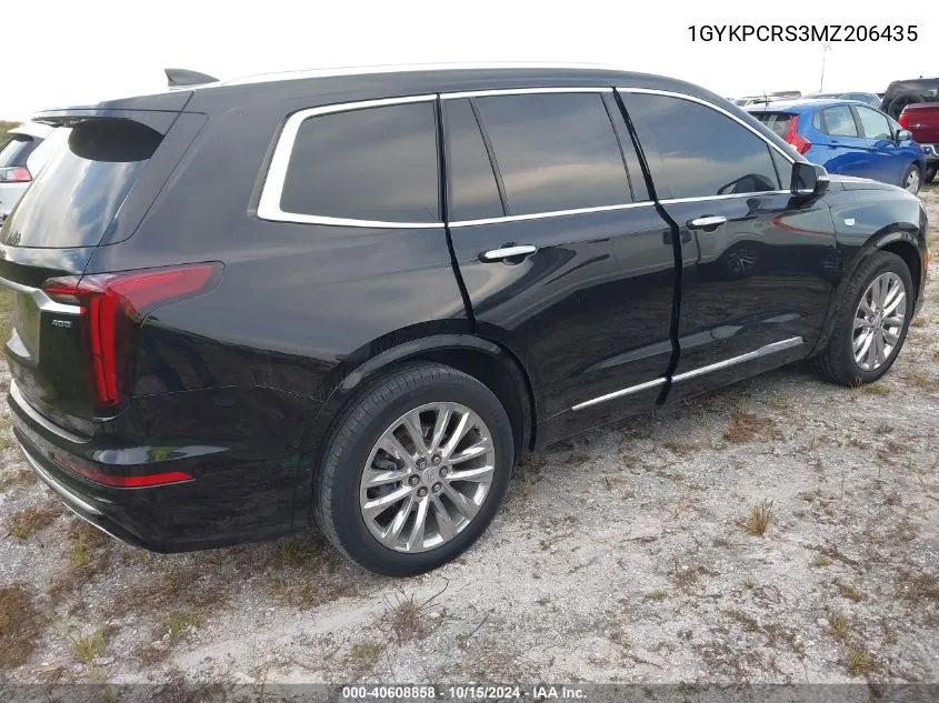 2021 Cadillac Xt6 Premium Luxury VIN: 1GYKPCRS3MZ206435 Lot: 40608858