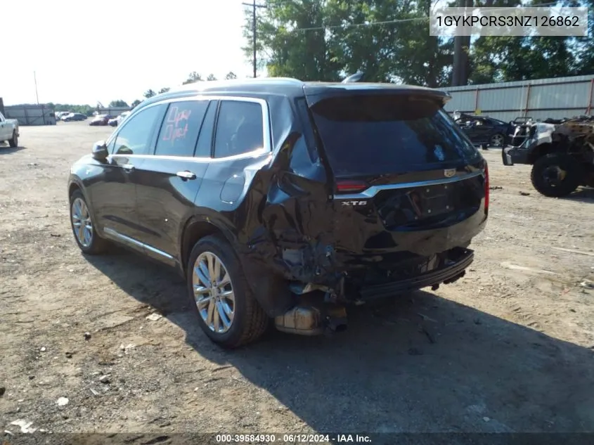 2022 Cadillac Xt6 Fwd Premium Luxury VIN: 1GYKPCRS3NZ126862 Lot: 39584930