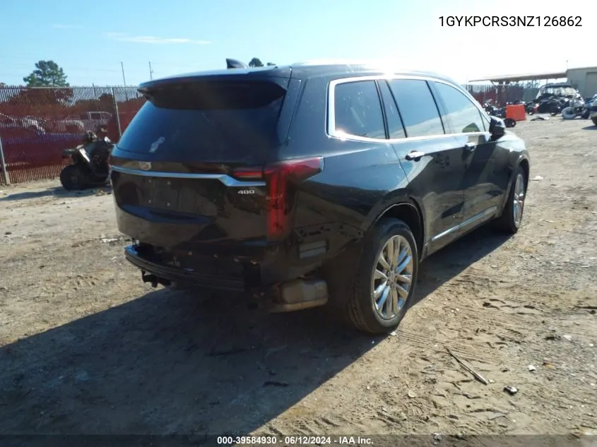 1GYKPCRS3NZ126862 2022 Cadillac Xt6 Fwd Premium Luxury