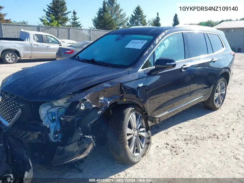 2022 Cadillac Xt6 Premium Luxury VIN: 1GYKPDRS4NZ109140 Lot: 40153579