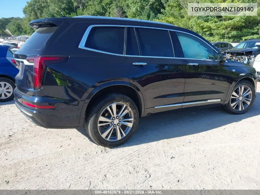 2022 Cadillac Xt6 Premium Luxury VIN: 1GYKPDRS4NZ109140 Lot: 40153579