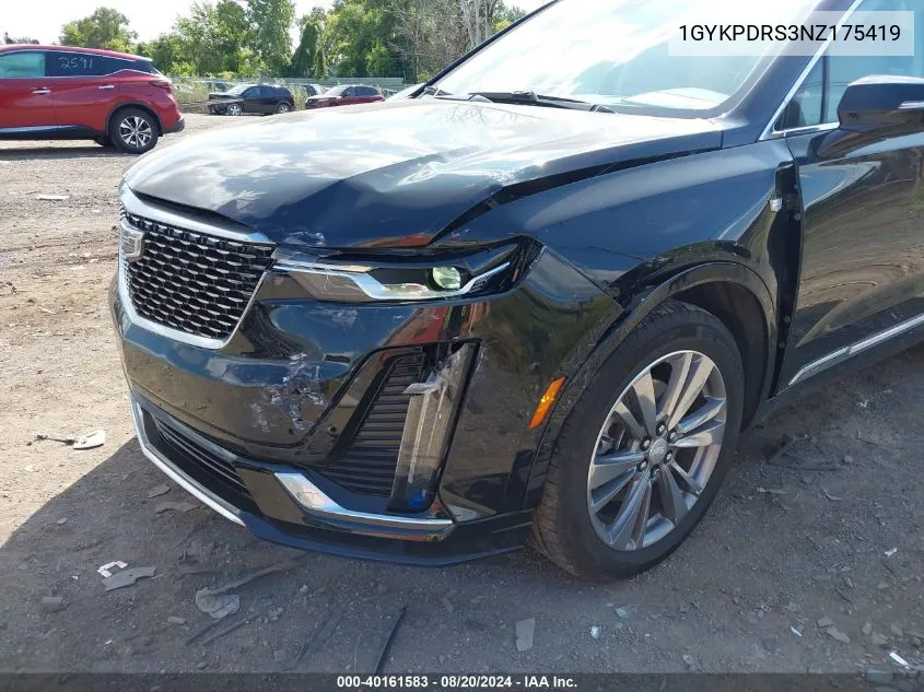 1GYKPDRS3NZ175419 2022 Cadillac Xt6 Awd Premium Luxury