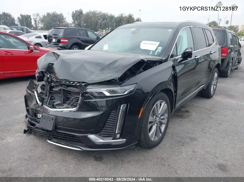 2022 Cadillac Xt6 Fwd Premium Luxury VIN: 1GYKPCRS1NZ128187 Lot: 40219043