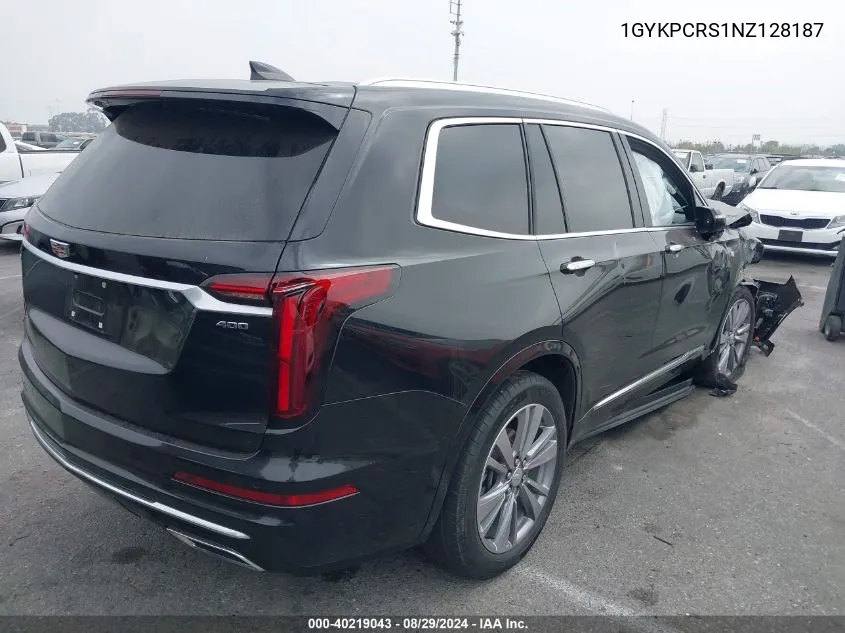 1GYKPCRS1NZ128187 2022 Cadillac Xt6 Fwd Premium Luxury