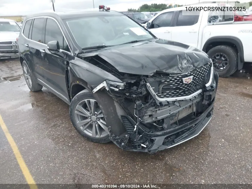 2022 Cadillac Xt6 Premium Luxury VIN: 1GYKPCRS9NZ103425 Lot: 40310394