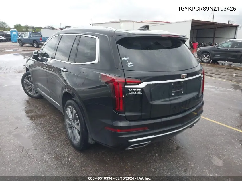 1GYKPCRS9NZ103425 2022 Cadillac Xt6 Premium Luxury