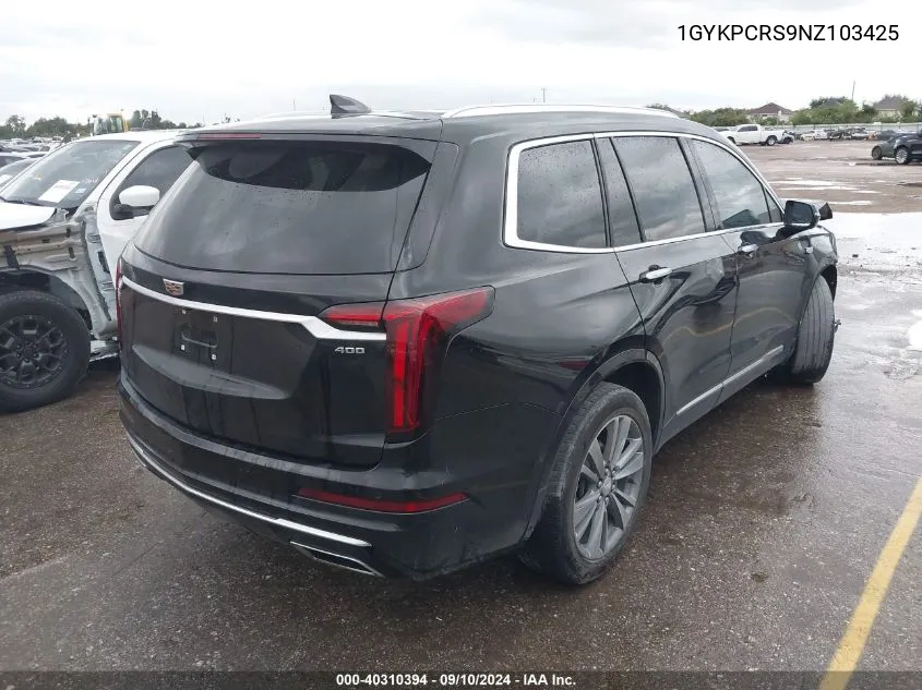 2022 Cadillac Xt6 Premium Luxury VIN: 1GYKPCRS9NZ103425 Lot: 40310394