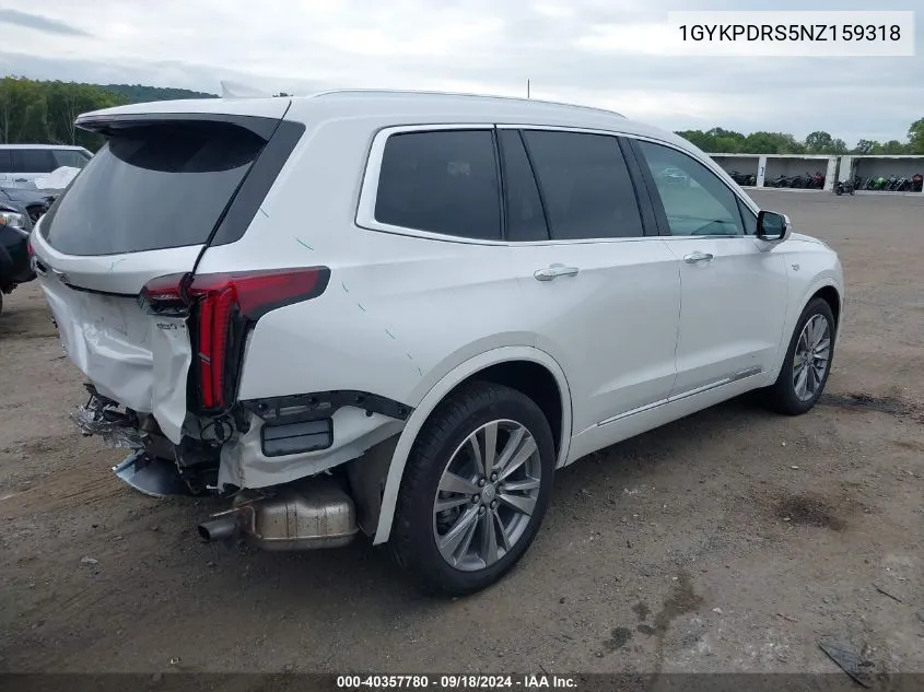 1GYKPDRS5NZ159318 2022 Cadillac Xt6 Awd Premium Luxury