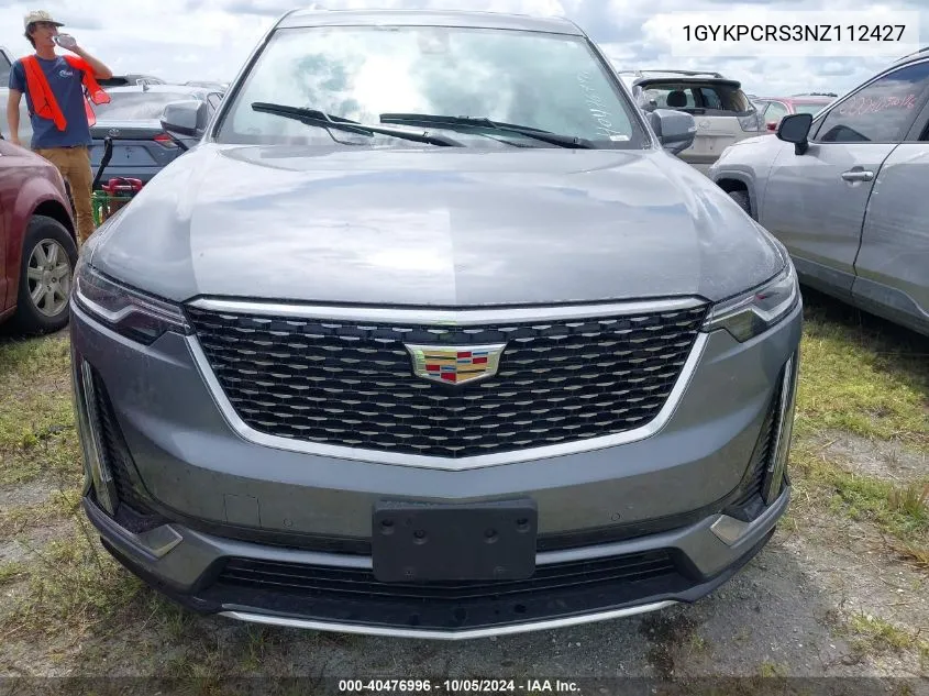 2022 Cadillac Xt6 Premium Luxury VIN: 1GYKPCRS3NZ112427 Lot: 40476996