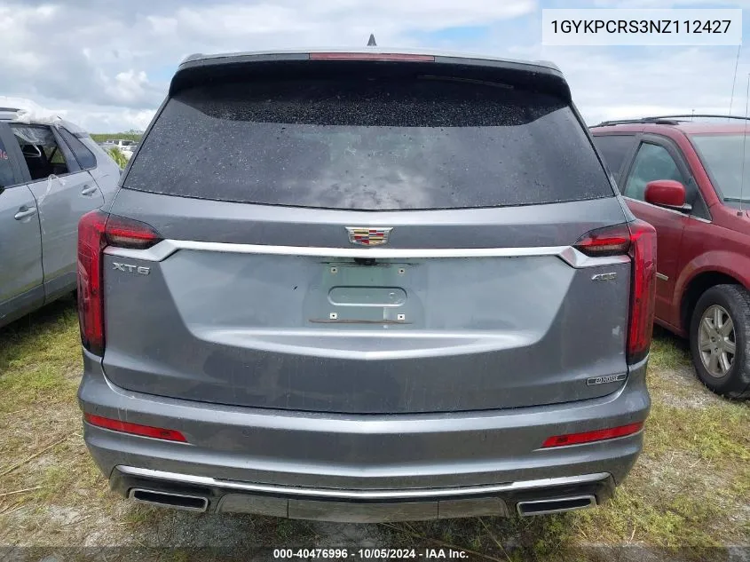 2022 Cadillac Xt6 Premium Luxury VIN: 1GYKPCRS3NZ112427 Lot: 40476996