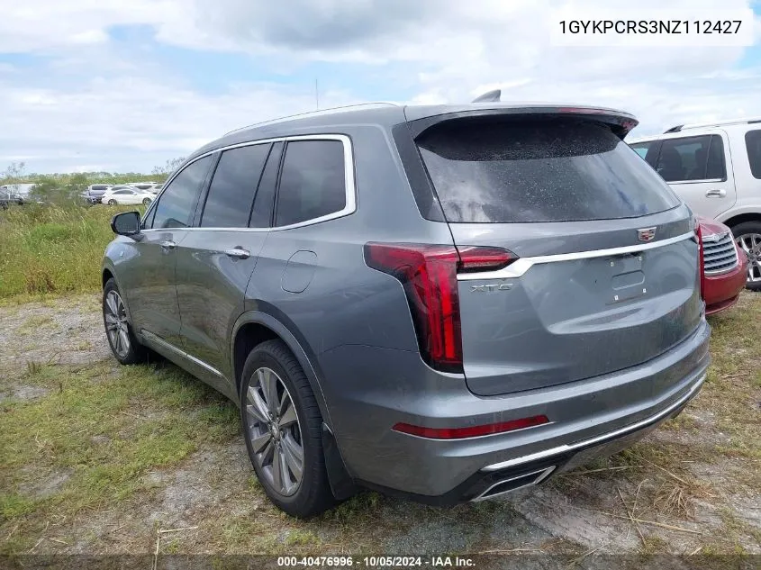 2022 Cadillac Xt6 Premium Luxury VIN: 1GYKPCRS3NZ112427 Lot: 40476996