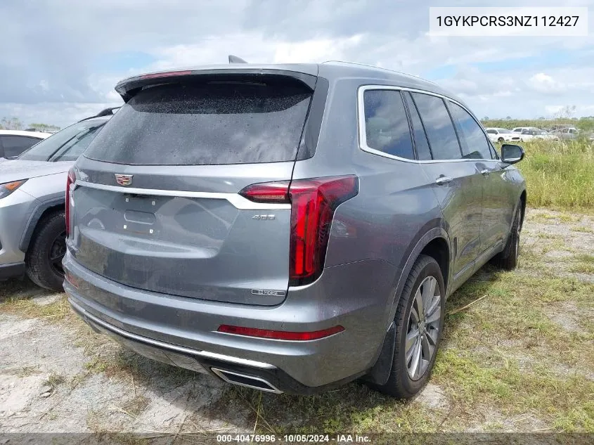 2022 Cadillac Xt6 Premium Luxury VIN: 1GYKPCRS3NZ112427 Lot: 40476996