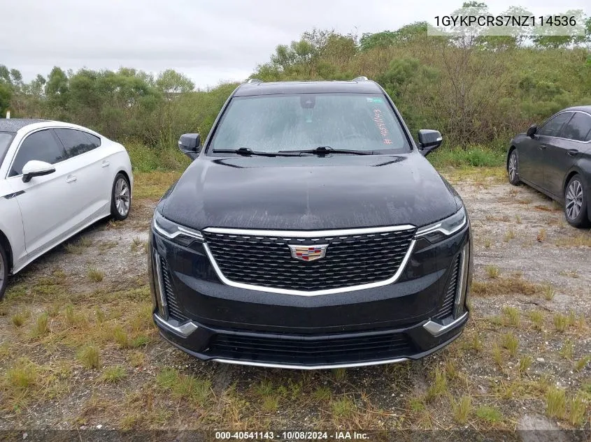 2022 Cadillac Xt6 Premium Luxury VIN: 1GYKPCRS7NZ114536 Lot: 40541143