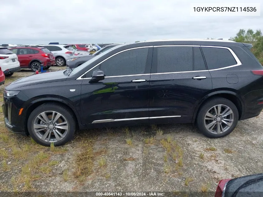 2022 Cadillac Xt6 Premium Luxury VIN: 1GYKPCRS7NZ114536 Lot: 40541143