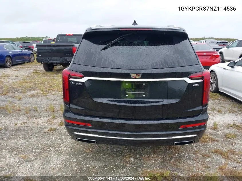 2022 Cadillac Xt6 Premium Luxury VIN: 1GYKPCRS7NZ114536 Lot: 40541143