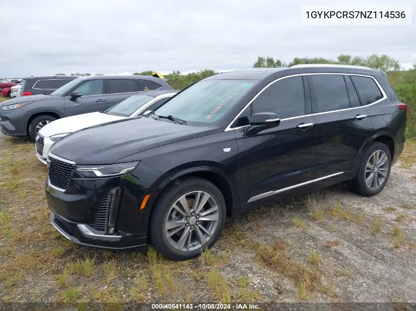 2022 Cadillac Xt6 Premium Luxury VIN: 1GYKPCRS7NZ114536 Lot: 40541143