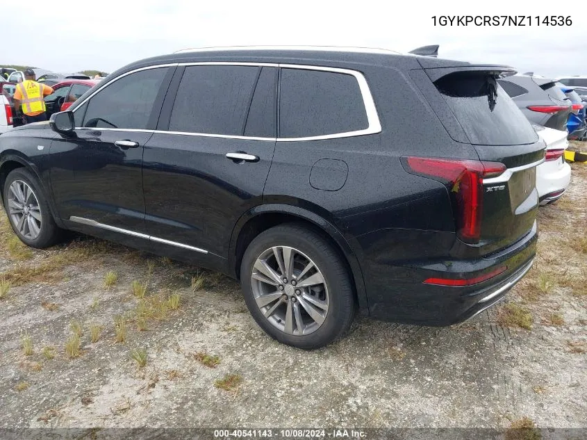 2022 Cadillac Xt6 Premium Luxury VIN: 1GYKPCRS7NZ114536 Lot: 40541143