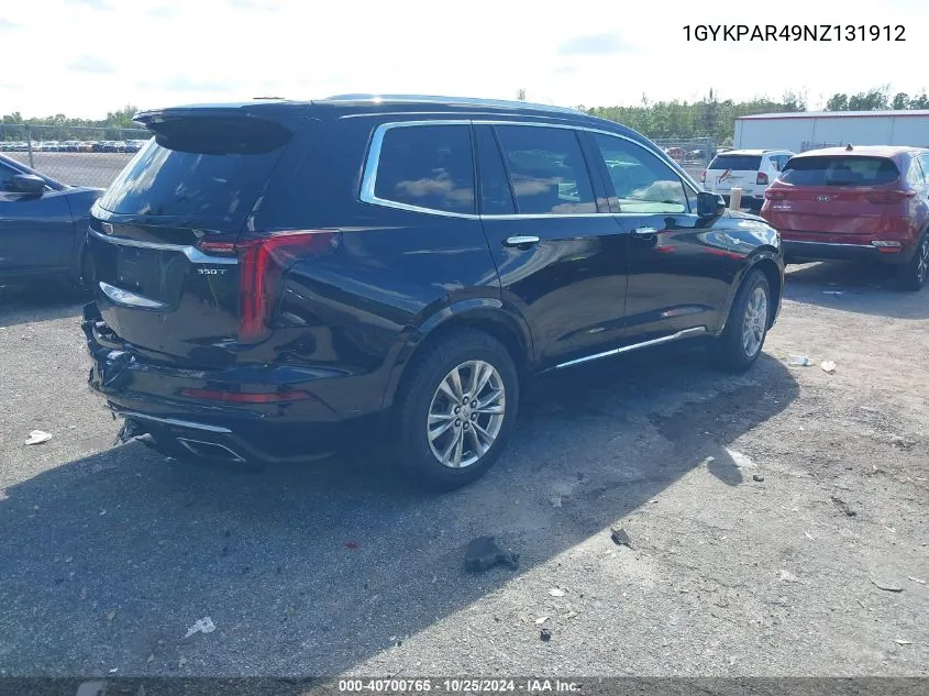 2022 Cadillac Xt6 Luxury VIN: 1GYKPAR49NZ131912 Lot: 40700765