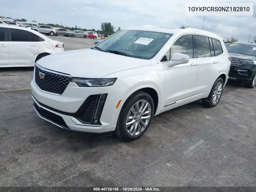 2022 Cadillac Xt6 Premium Luxury VIN: 1GYKPCRS0NZ182810 Lot: 40726188