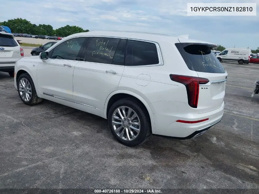 2022 Cadillac Xt6 Premium Luxury VIN: 1GYKPCRS0NZ182810 Lot: 40726188