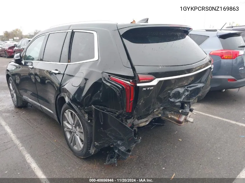 2022 Cadillac Xt6 Premium Luxury VIN: 1GYKPCRS0NZ169863 Lot: 40856946