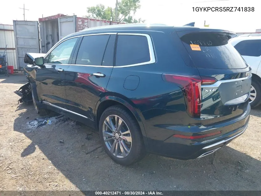 1GYKPCRS5RZ741838 2024 Cadillac Xt6 Fwd Premium Luxury