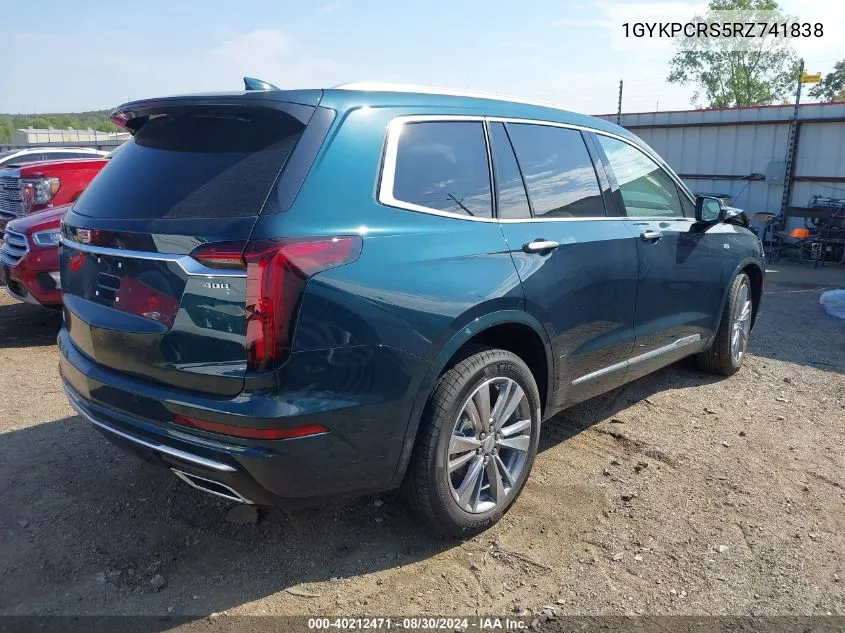 2024 Cadillac Xt6 Fwd Premium Luxury VIN: 1GYKPCRS5RZ741838 Lot: 40212471