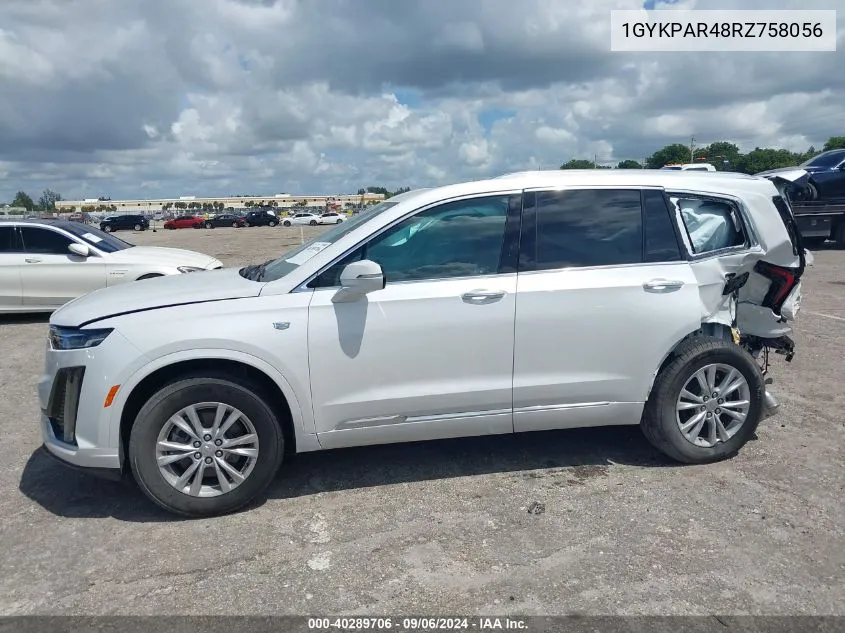 2024 Cadillac Xt6 Fwd Luxury VIN: 1GYKPAR48RZ758056 Lot: 40289706