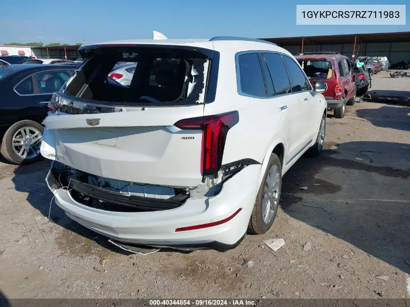 2024 Cadillac Xt6 Premium Luxury VIN: 1GYKPCRS7RZ711983 Lot: 40344854