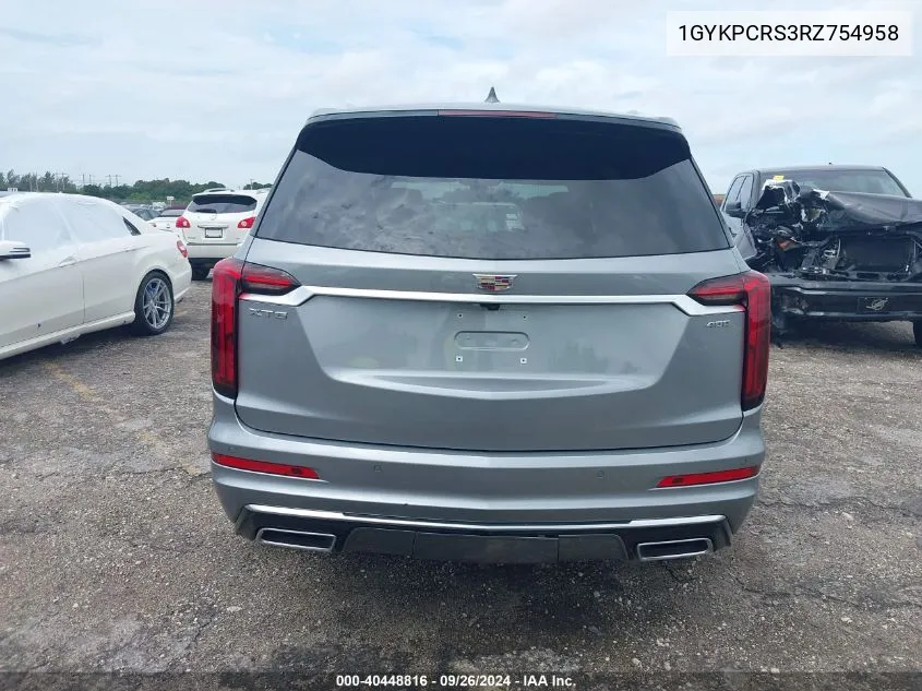 1GYKPCRS3RZ754958 2024 Cadillac Xt6 Premium Luxury