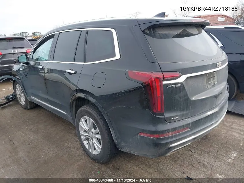 2024 Cadillac Xt6 Luxury VIN: 1GYKPBR44RZ718188 Lot: 40843468