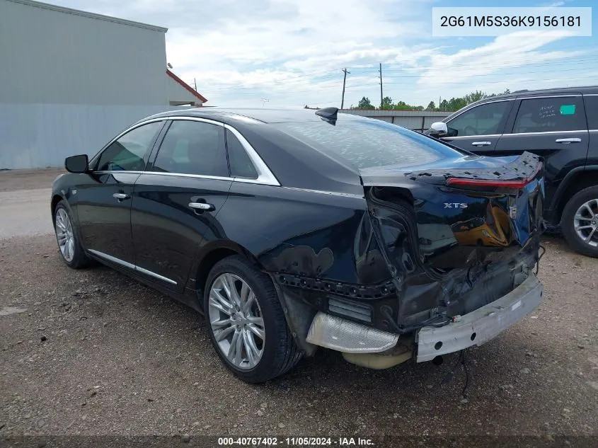 2019 Cadillac Xts Luxury VIN: 2G61M5S36K9156181 Lot: 40767402