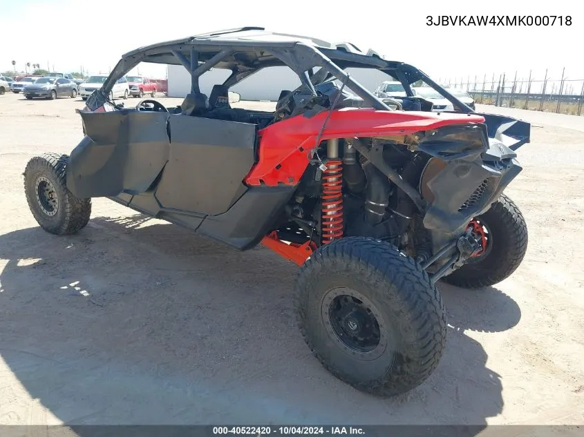 2021 Can-Am Maverick X3 Max Rs Turbo R VIN: 3JBVKAW4XMK000718 Lot: 40522420