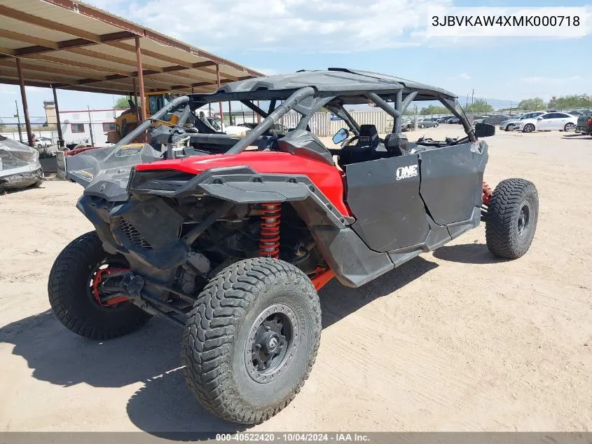 2021 Can-Am Maverick X3 Max Rs Turbo R VIN: 3JBVKAW4XMK000718 Lot: 40522420