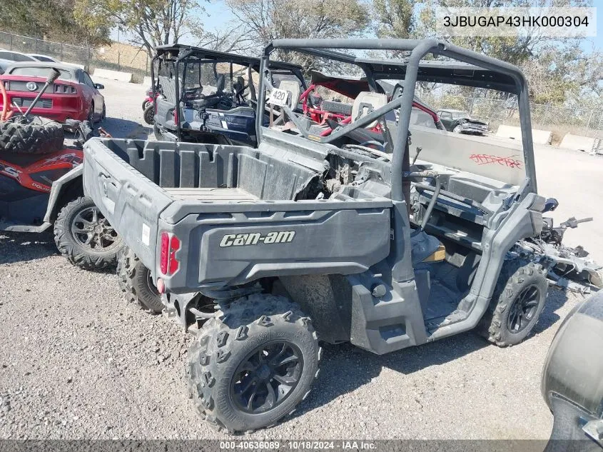 2017 Can-Am Defender Hd10/Hd10 Dps VIN: 3JBUGAP43HK000304 Lot: 40636089