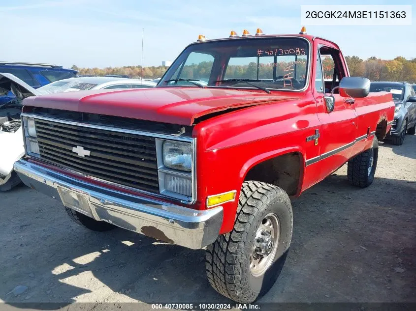 1984 Chevrolet K20 VIN: 2GCGK24M3E1151363 Lot: 40730085