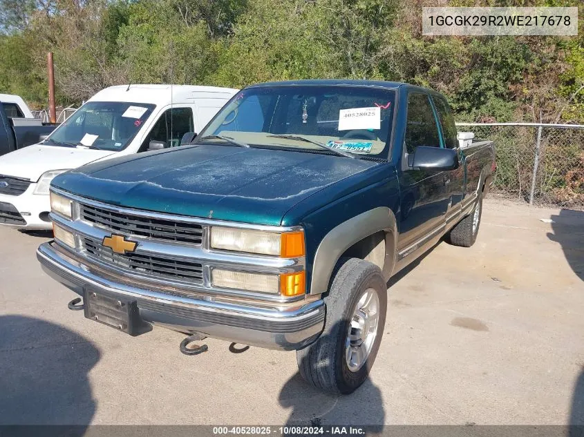 1GCGK29R2WE217678 1998 Chevrolet K2500 Fleetside