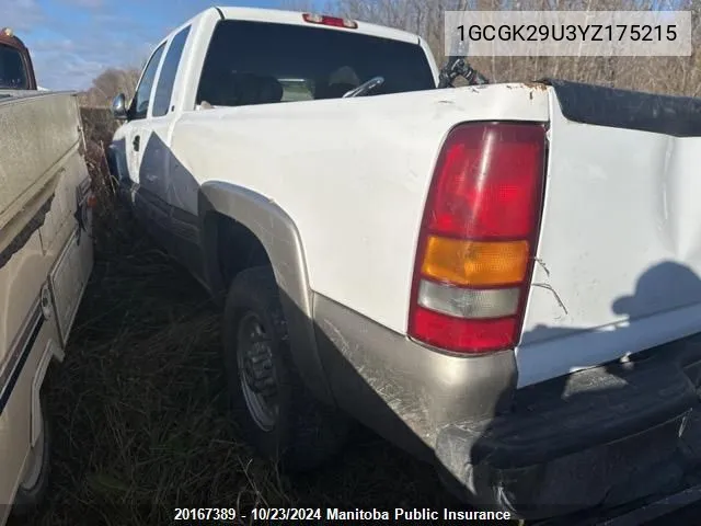 1GCGK29U3YZ175215 2000 Chevrolet Silverado 2500 Ext Cab