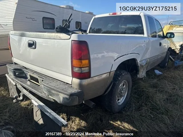 2000 Chevrolet Silverado 2500 Ext Cab VIN: 1GCGK29U3YZ175215 Lot: 20167389