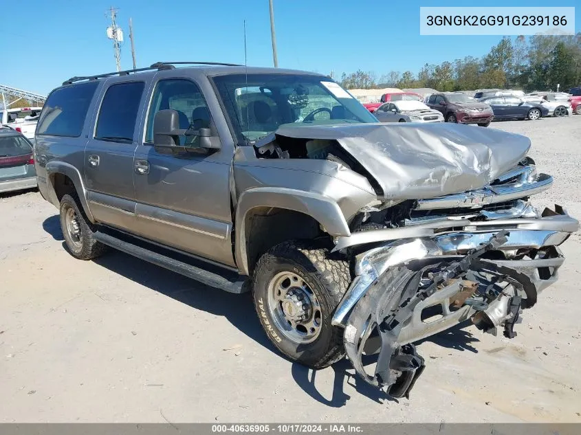 2001 Chevrolet Suburban 2500 Lt VIN: 3GNGK26G91G239186 Lot: 40636905