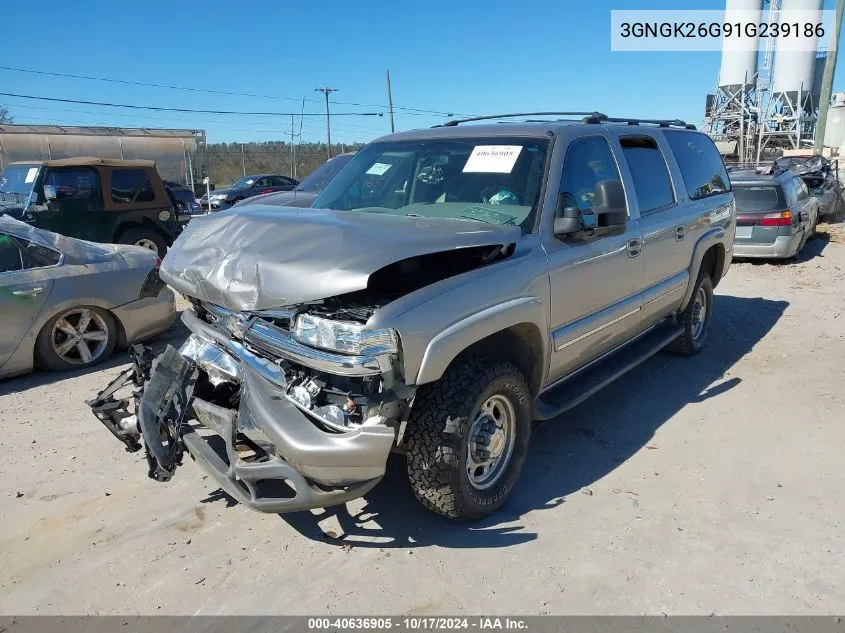 2001 Chevrolet Suburban 2500 Lt VIN: 3GNGK26G91G239186 Lot: 40636905