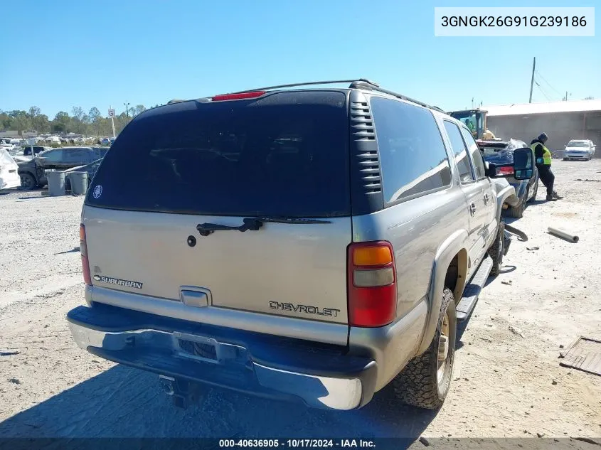 2001 Chevrolet Suburban 2500 Lt VIN: 3GNGK26G91G239186 Lot: 40636905