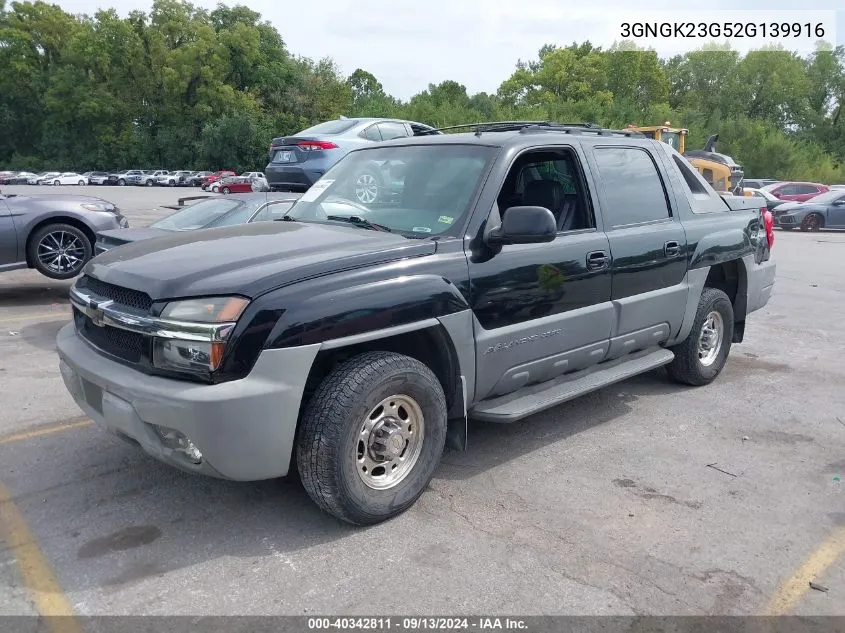 2002 Chevrolet Avalanche 2500 VIN: 3GNGK23G52G139916 Lot: 40342811