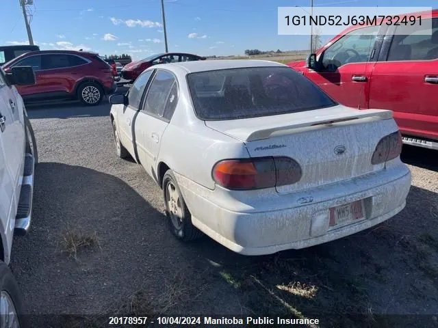 2003 Chevrolet Malibu V6 VIN: 1G1ND52J63M732491 Lot: 20178957