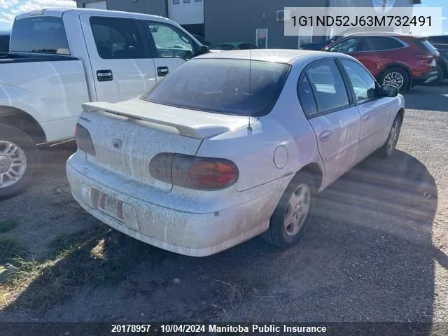 2003 Chevrolet Malibu V6 VIN: 1G1ND52J63M732491 Lot: 20178957